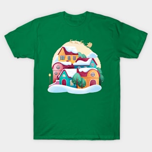 Christmas Town watercolor T-Shirt